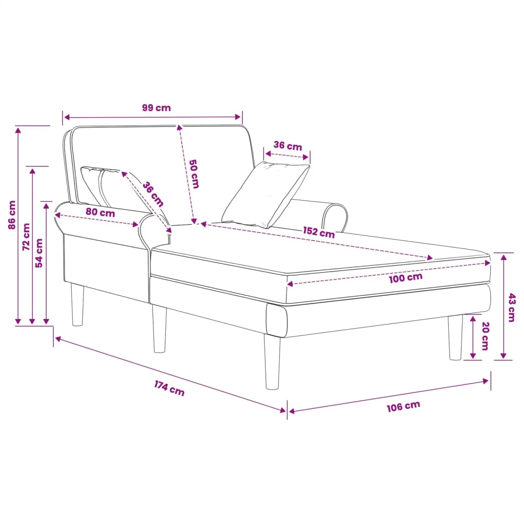 Chaise longue Bianco Tessuto 42048091