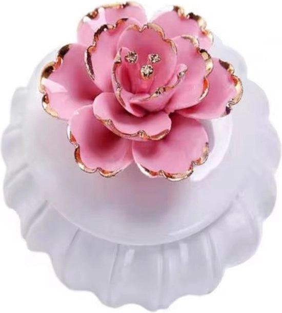Scatola di conservazione per denti con fiori rosa