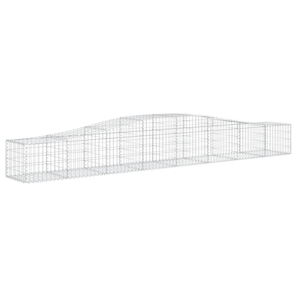 Set di 8 gabbioni ad arco per recinzione gabbia o muro di contenimento 400 x 50 x 40/60 cm ferro zincato argento 02_0041234