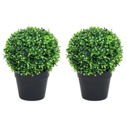 Piante di Bosso Artificiale 2 pz a Sfera con Vaso Verde 27 cm cod mxl 66350