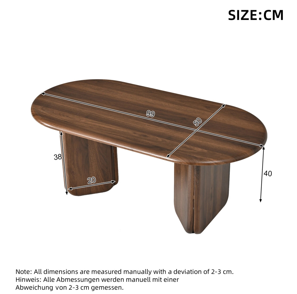 TAVOLINO da Salotto Ovale 99x50x40 cm MDF Effetto Noce