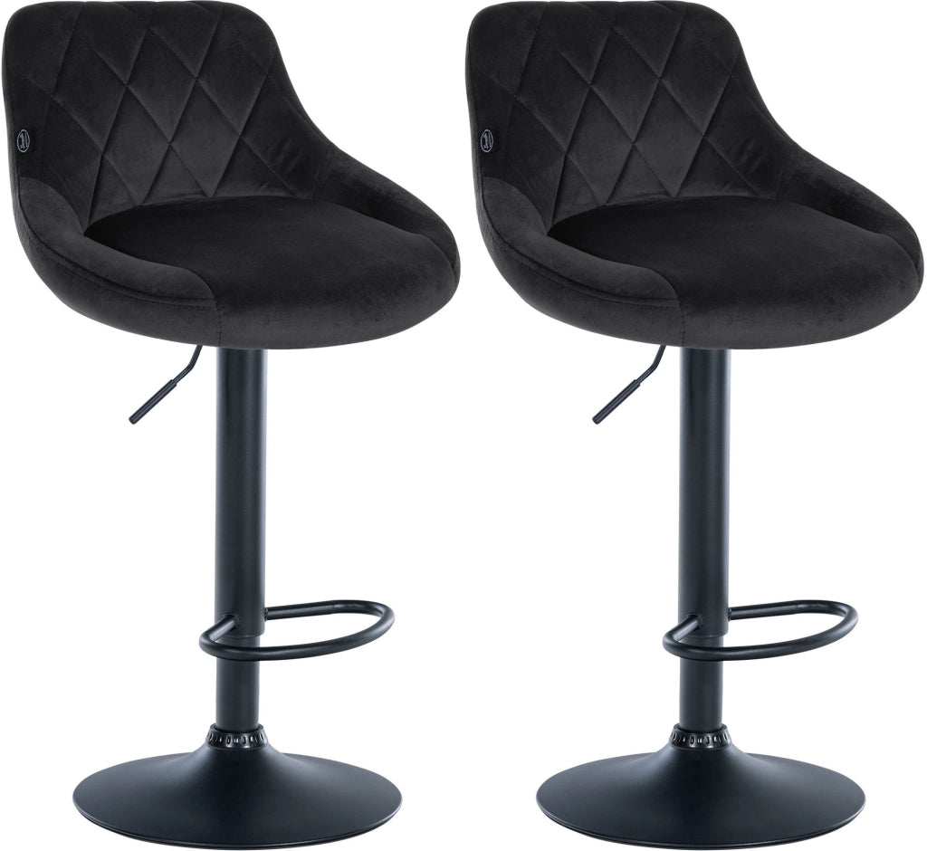 2er Set Barhocker Lazio Samt schwarz
