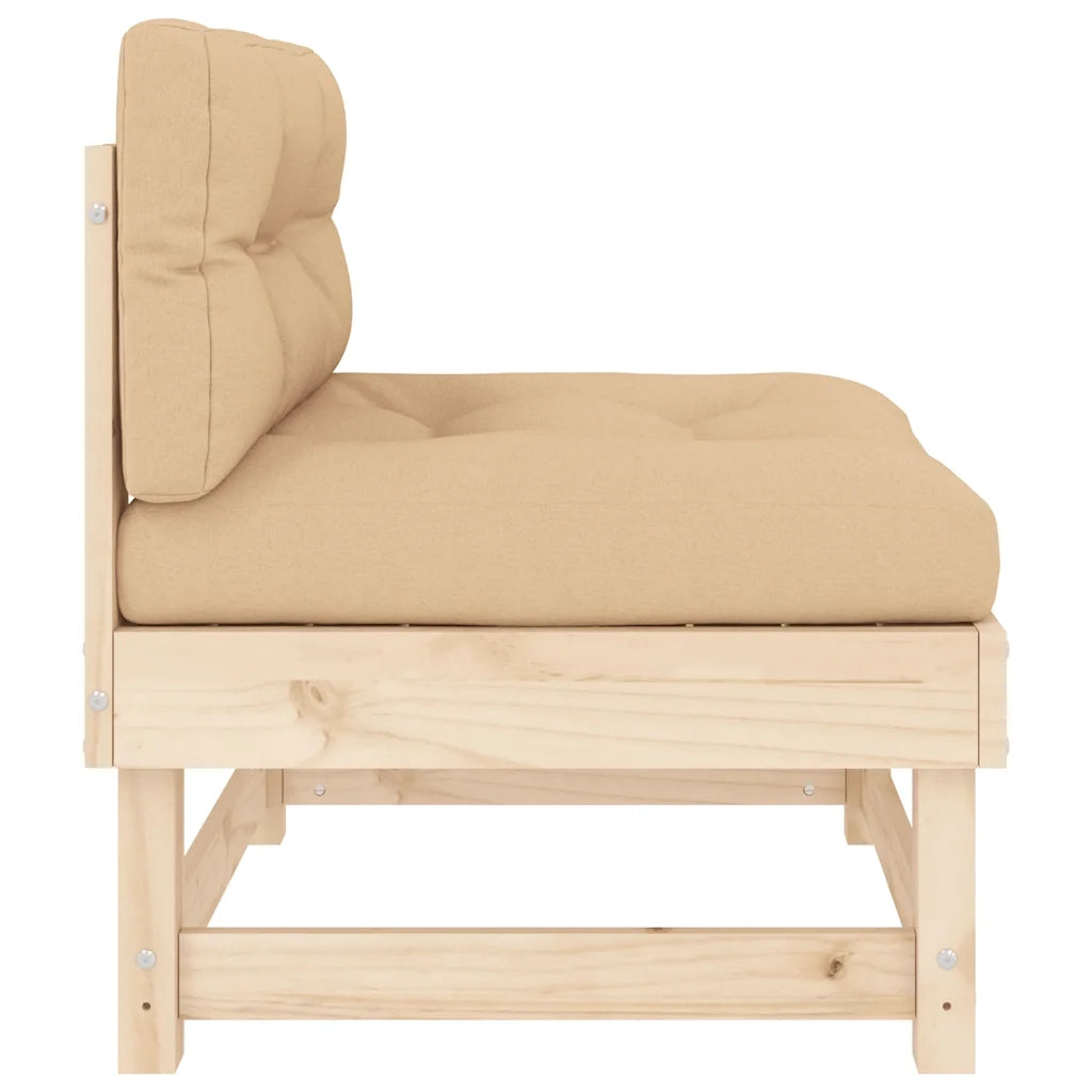 Divano componibile-Divani Centrali con Cuscini 2 pz in Legno Massello di Pino 712530