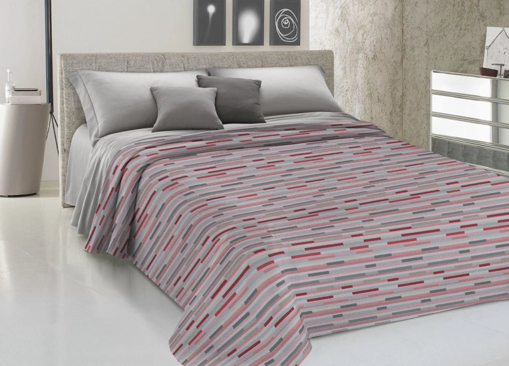 Copriletto Piquet Primavera Estate 100% Cotone Disegno 8230 Astratto - Singolo - Rosso