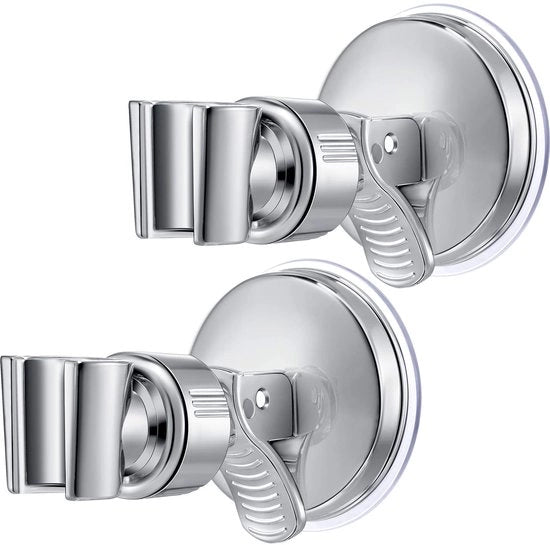 Supporto doccia regolabile Cucina Maniglia doccia a mano Supporto doccia a mano con vite a chiave (2, Argento) Montaggio con beugolo realizzato in ABS con chiusura in acciaio inossidabile lucidata a specchio per marmo vetro ceramica