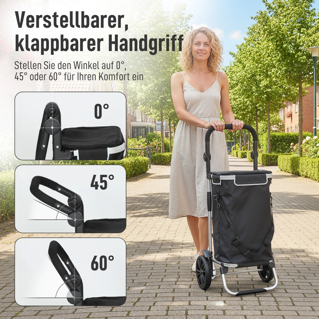 Carrello pieghevole 3 in 1 con scomparto frigo ¨C Minimal ¨C Nero 40L