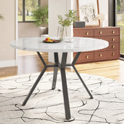 Tavolo da pranzo rotondo Ø100 cm effetto marmo in MDF