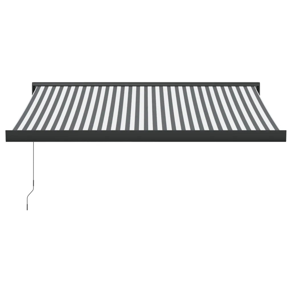 Tenda Retrattile Antracite e Bianca 3,5x2,5m Tessuto/Alluminio 3216129