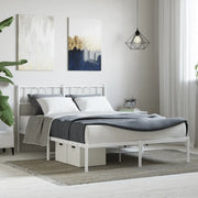 Giroletto con Testiera-Struttura Letto con testiera Metallo Bianco 140x200 cm 694238