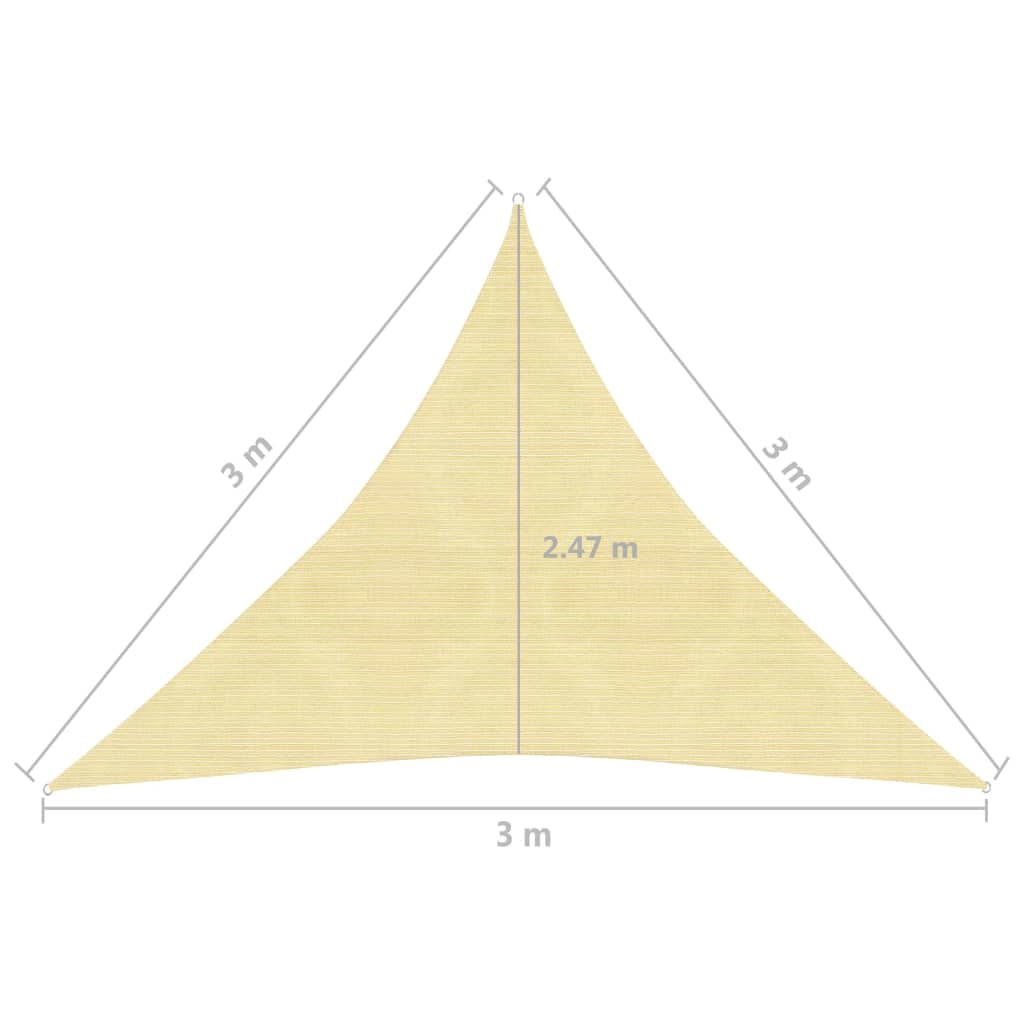 Vela ombreggiante/ombrellone 160 g/m² HDPE 3 x 3 x 3 m beige 02_0008968