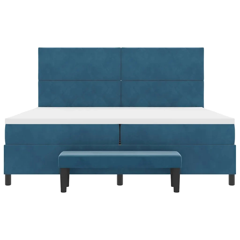 Letto a molle con materasso Blu scuro 200 x 200 cm Velluto 3344604