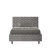 Letto una piazza e mezza contenitore imbottito 120x190 tessuto Era 9 blu Adele