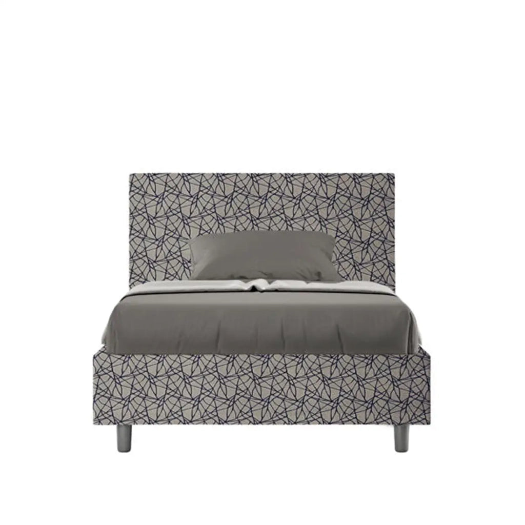 Letto una piazza e mezza contenitore imbottito 120x190 tessuto Era 9 blu Adele