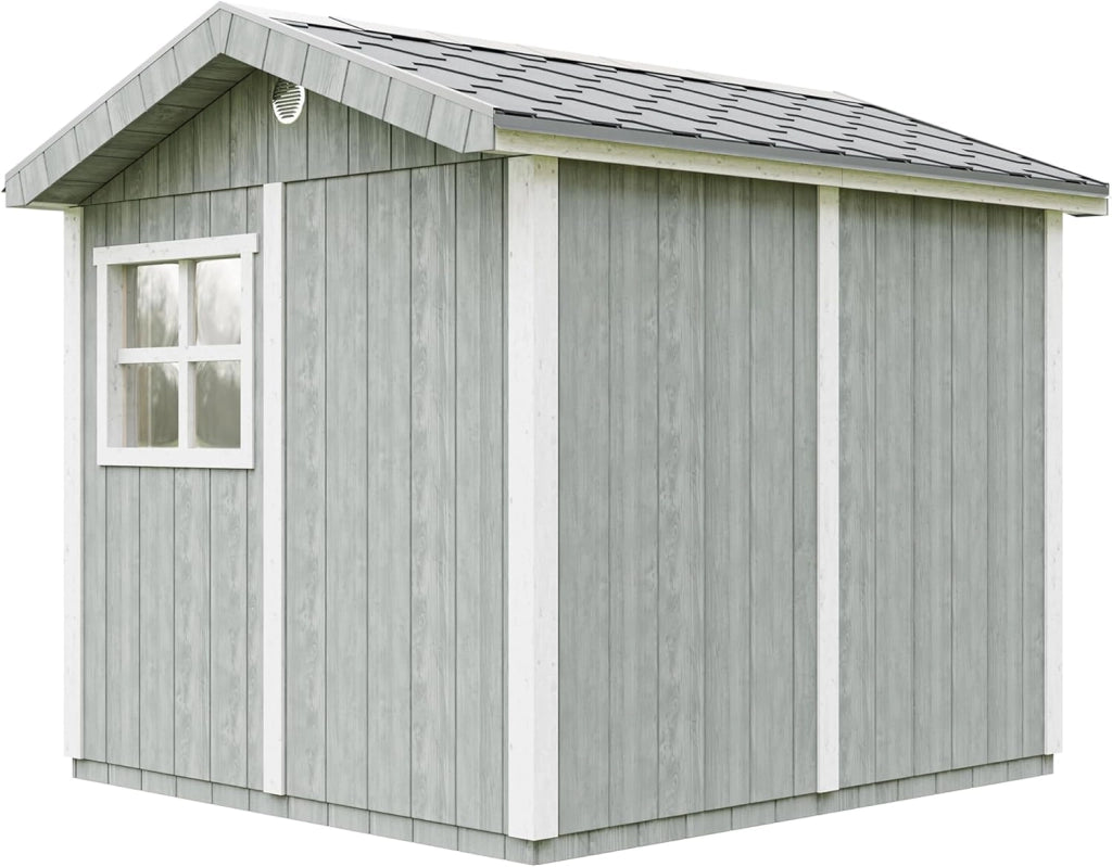 Casetta da giardino di qualit? premium 5,9 m² - H252x250x294 cm - Timbela M913-CAVERN STEEL