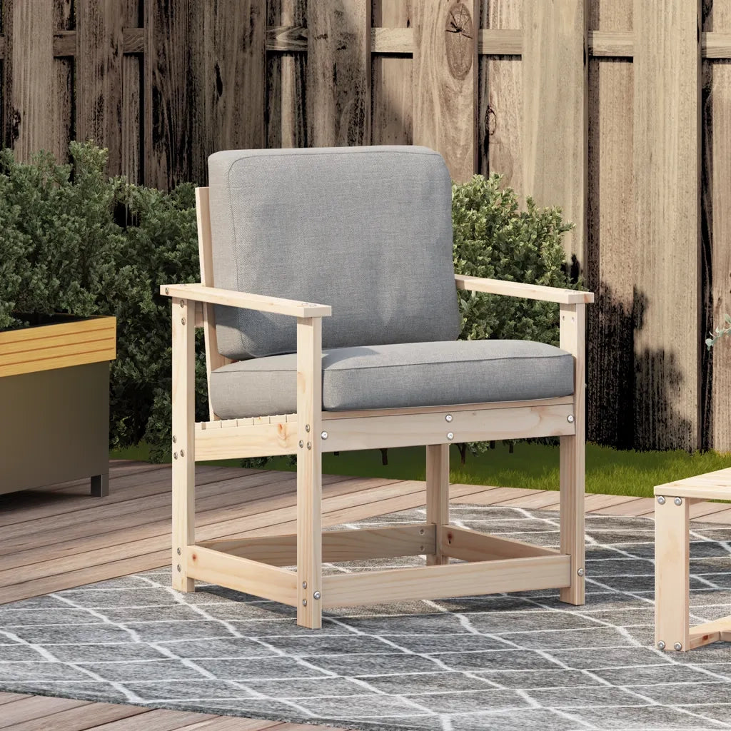 Sedia da patio-Sedia da Giardino 62x56x77 cm in Legno Massello di Pino