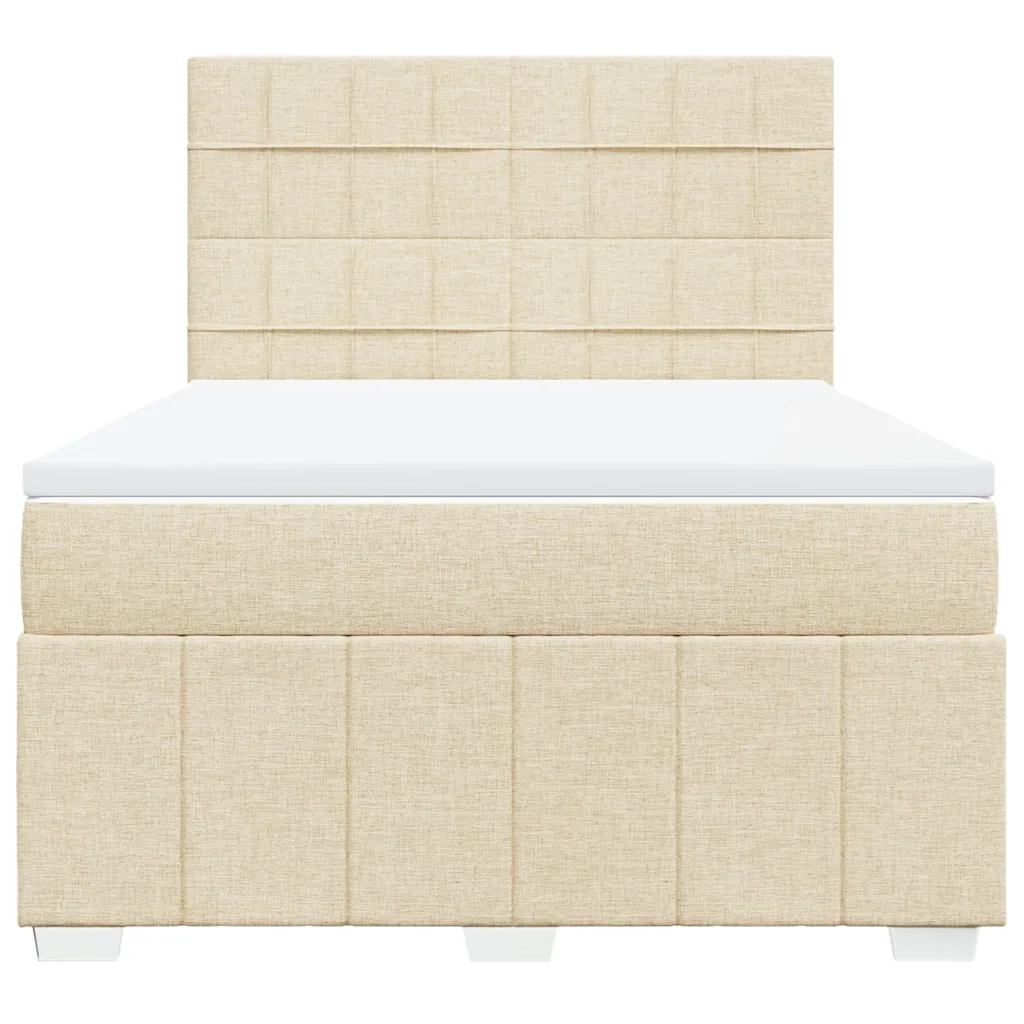 Giroletto a Molle con Materasso Crema 140x19 cm in Tessuto 3291668