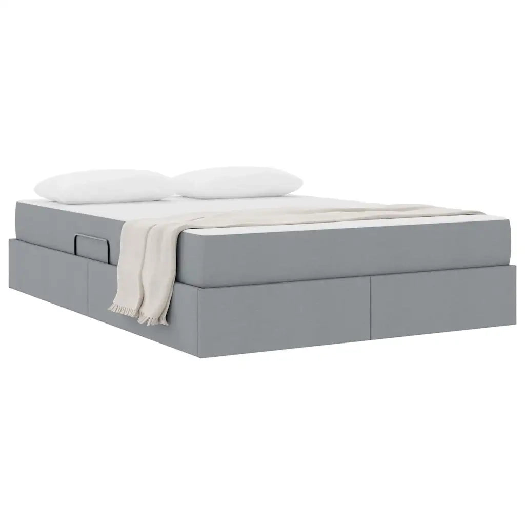 Letto con contenitore e materasso Grigio chiaro 140 x 190 cm 3399658