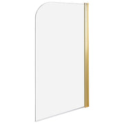 Schermo Doccia Vasca Vetro Temperato Oro con Alluminio 140 x 80 cm Regolabile Minimalista
