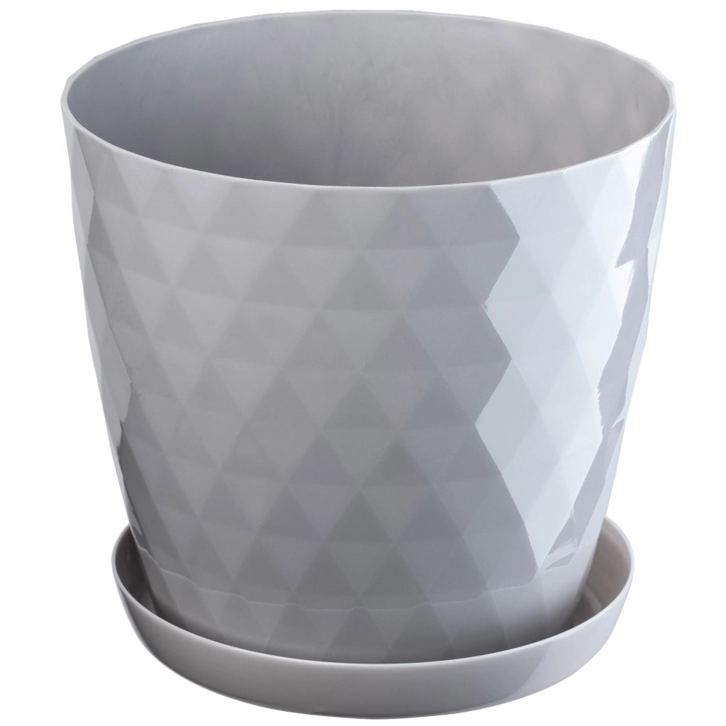 Vaso da fiori in plastica KADAX con supporto, coprivaso, 30 cm, grigio, Kadax