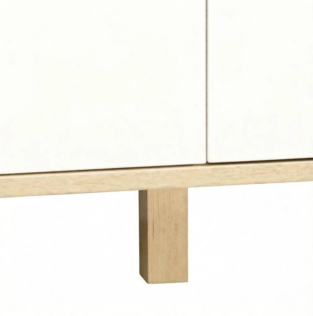 COMÒ 6 Cassetti 120x40x76 cm Bianco e Rovere