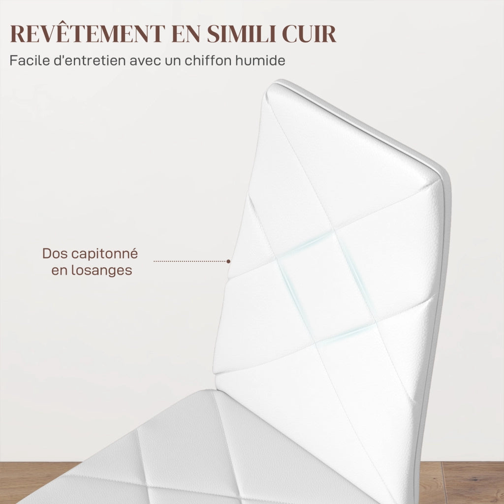 Sedia da Pranzo con Schienale Alto ¨C Zephmum ¨C Bianco Struttura in Metallo