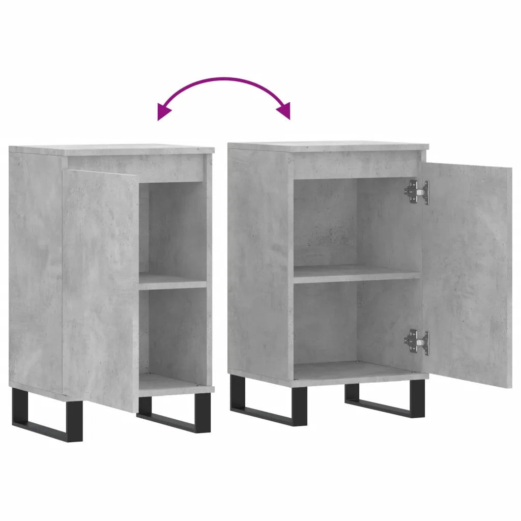 Credenze 2 pz Grigio Cemento 40x35x70 cm in Legno Multistrato 831077