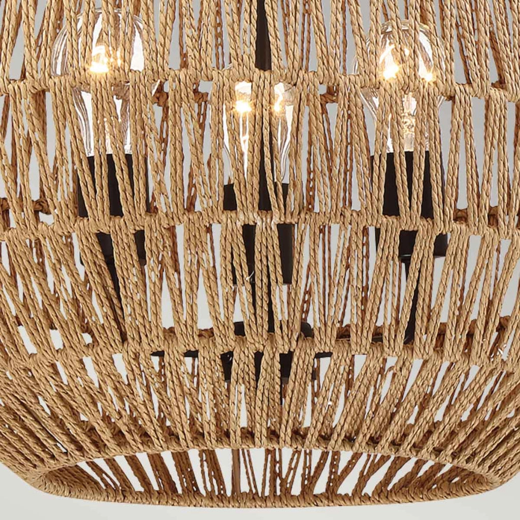 Lampada a sospensione boho marrone Casablanca 3xE27 Quoizel