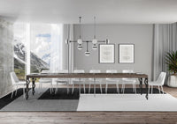 Tavolo Allungabile 120/380x90 cm Karamay Premium Noce Gambe Antracite