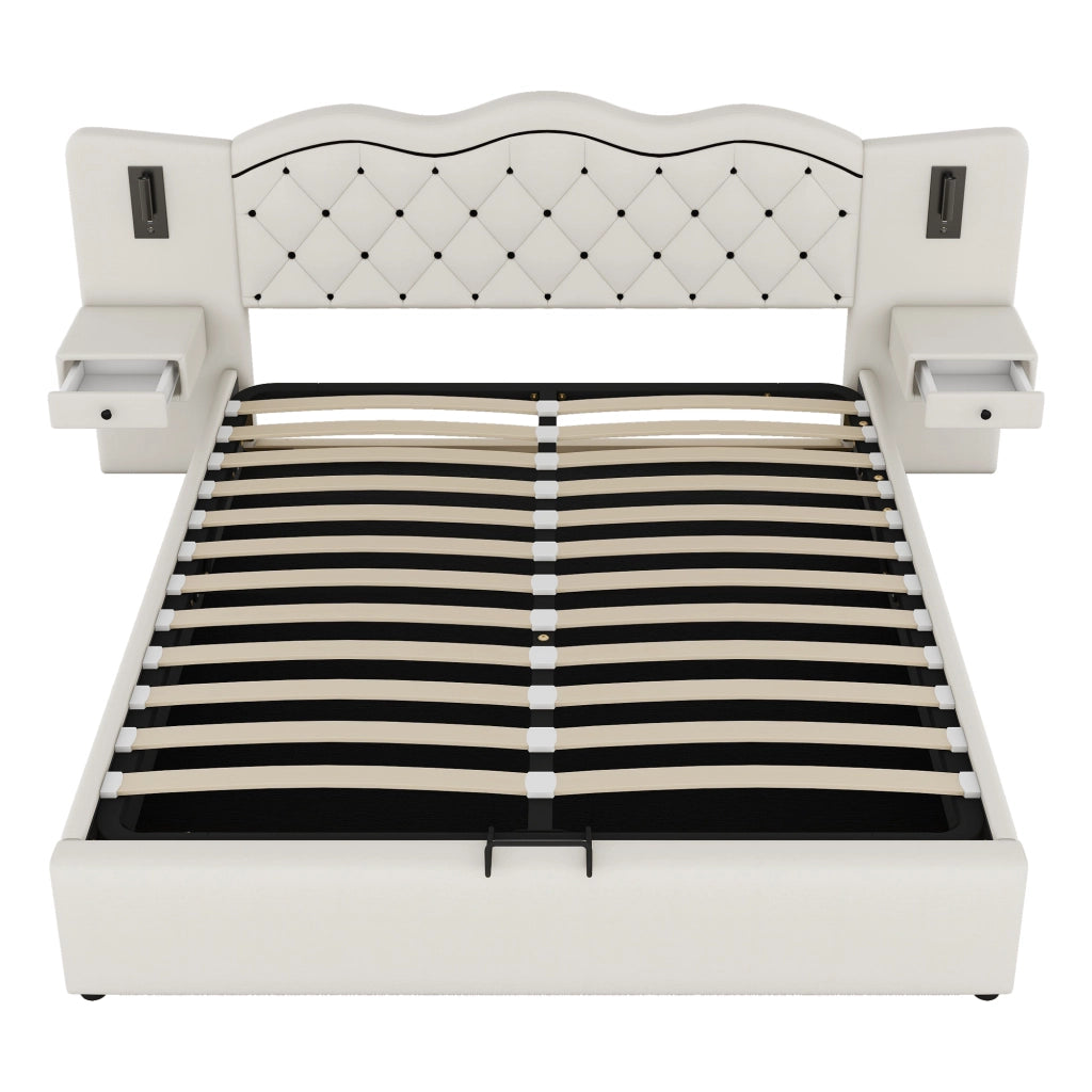 letto imbottito lino beige 180 x 200 cm