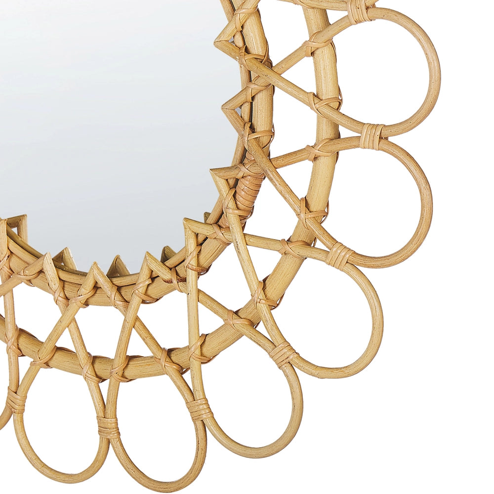 Specchio da parete Cornice in rattan naturale ø 60 cm a raggiera da appendere alla decorazione del soggiorno