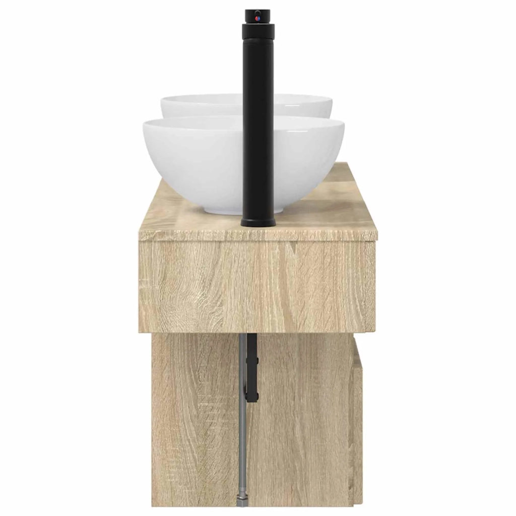 Set di mobili per il bagno 3 pz Rovere Sonoma 3405589