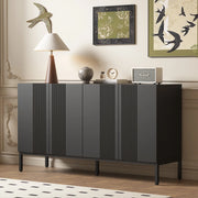 Credenza 4 Ante Moderna ¨C Xylo ¨C Nero, Soggiorno e Cucina