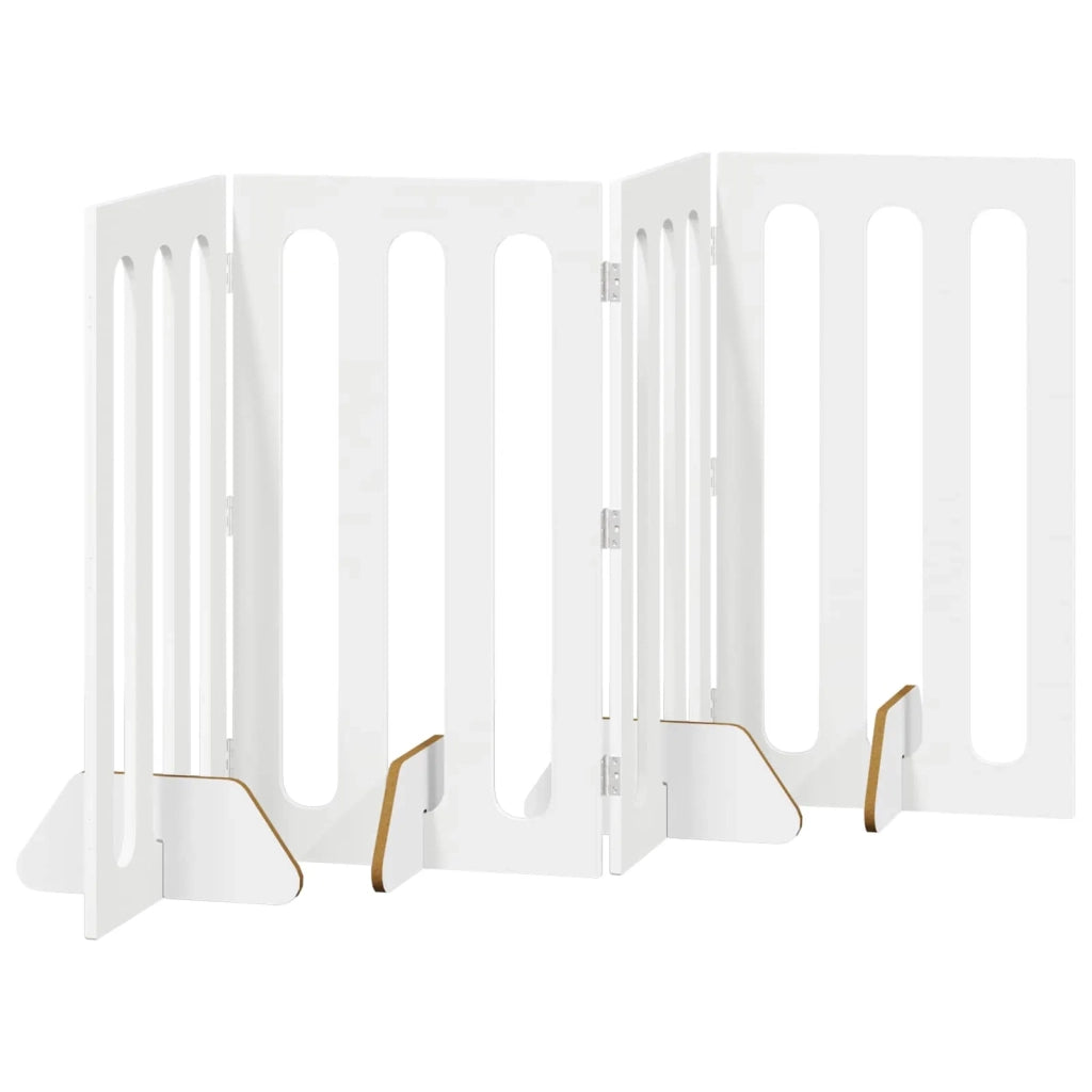 Recinto pieghevole per animali 4 pcs Bianco Lucido