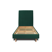 Letto 90x200 cm con testata imbottita - Tessuto velluto