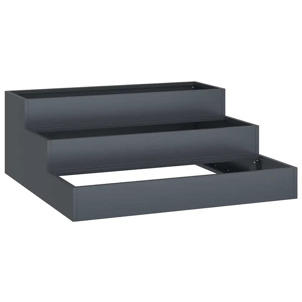 Vaso da giardino-Fioriera da Esterno-Contenitore per Piante Antracite 90 x 90 x 35 cm