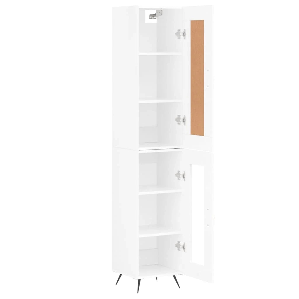 Buffet credenza cassettiera mobiletto mobile contenitore organizer cucina soggiorno lucido 34,5 x 34 x 180 cm legno ingegnerizzato bianco 02_0032930