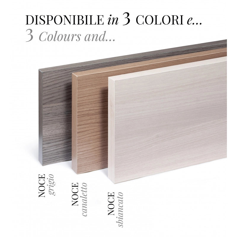 Mensola da Muro, Mensola Tamburata, Scaffale Legno, Mensola da Parete, Walnut White, 25x25x3,8 cm - Minerva