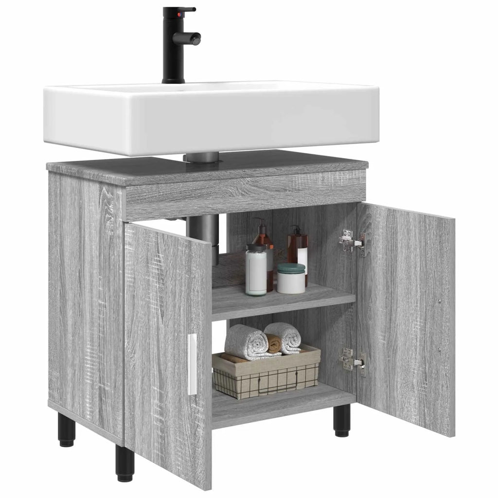 Mobiletto da bagno Sonoma grigio 60 x 35 x 60 cm 889401