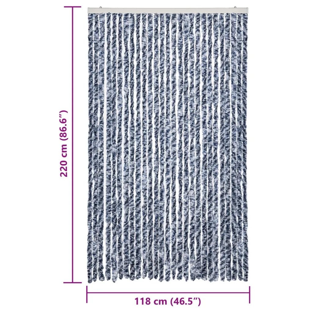 Zanzariera Blu e Bianco 118x220 cm Ciniglia 315128