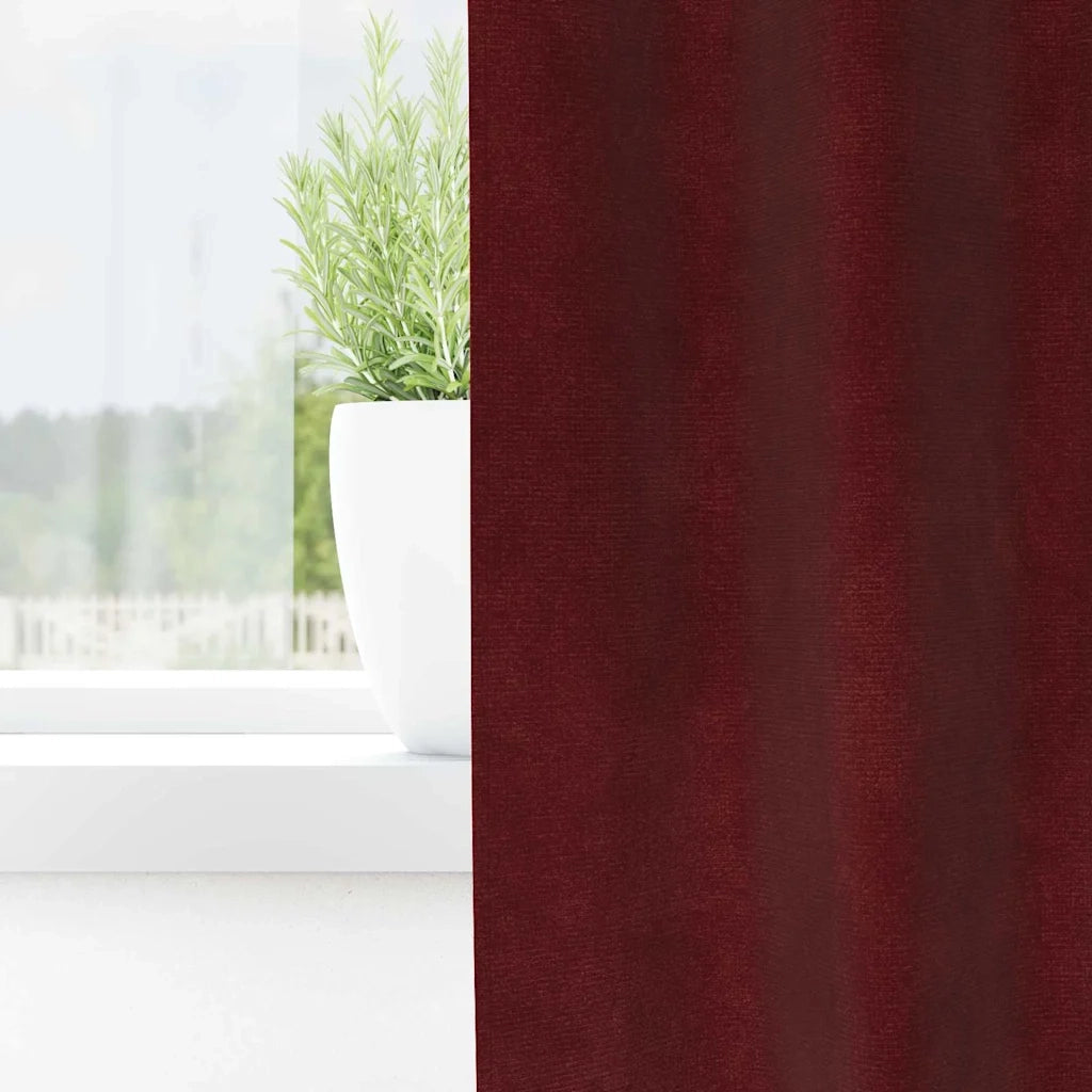 Tende oscuranti 2 pcs Rosso Vino 140 x 260 cm Velluto 4107307
