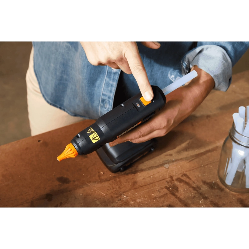 Pistola per colla a caldo WX045.9 20 Volt per stick 11 millimetri corpo macchina per incollaggi rapidi - Worx