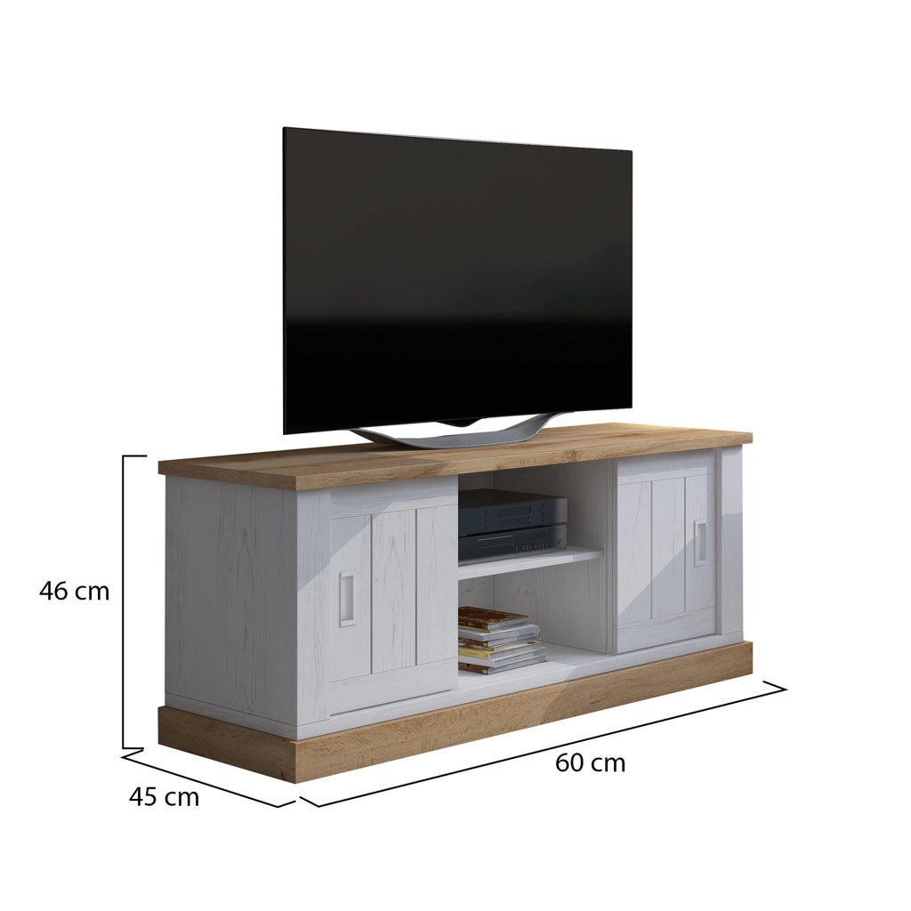 Mesola, Mobile Porta tv un Ripiano, 45x46x60h cm Bianco Rovere