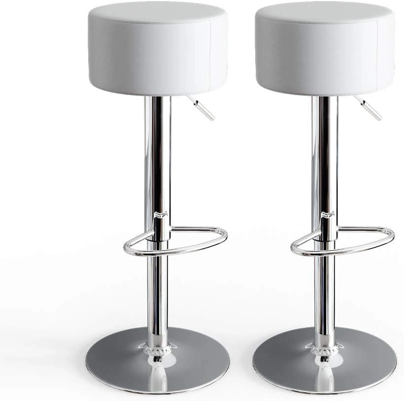 Set di 2 sgabelli da bar, Nero, 33 x 92 cm 2 parti, con poggiapiedi e seduta regolabile in altezza