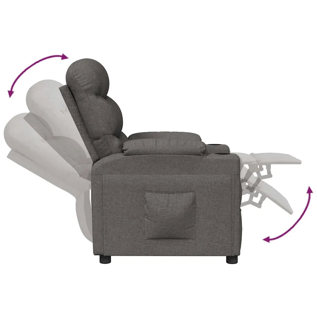 Divano Sedia-Poltrona Reclinabile in Tessuto Grigio Scuro 771601