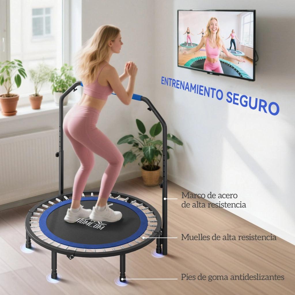 Trampolino Elastico Pieghevole ¨C Zephmum ¨C Acciaio 114 cm Blu Nero