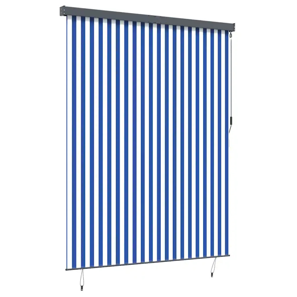 vidaXL Tenda a Rullo Esterna Striped Blu e bianco 200 x 250 cm Tessuto