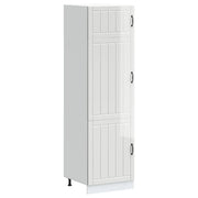Mobile da cucina Lucca ampio spazio contenitivo 60 x 57 x 207 cm piedini regolabili design moderno in legno composito bianco lucido 02_0050214