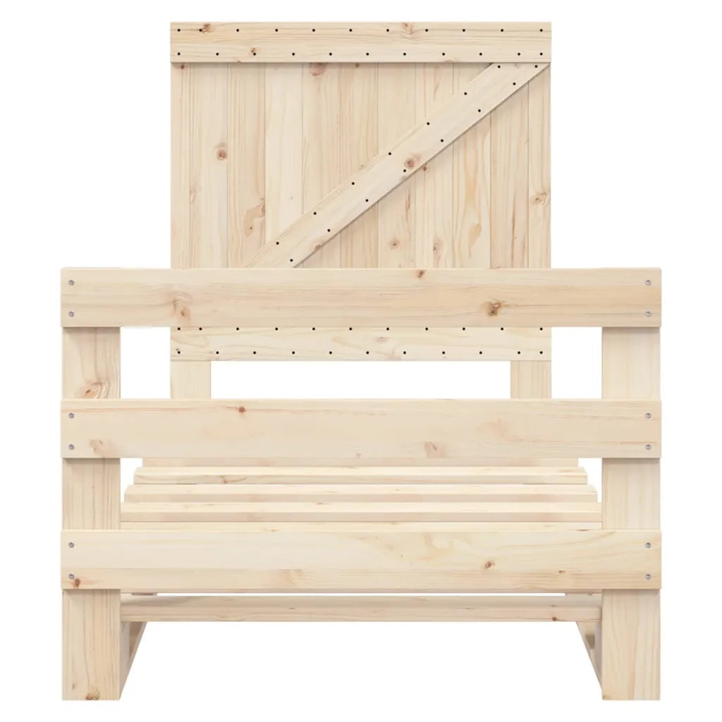 Giroletto con Testiera-Struttura Letto con testiera 90x200 cm in Legno Massello di Pino 189259