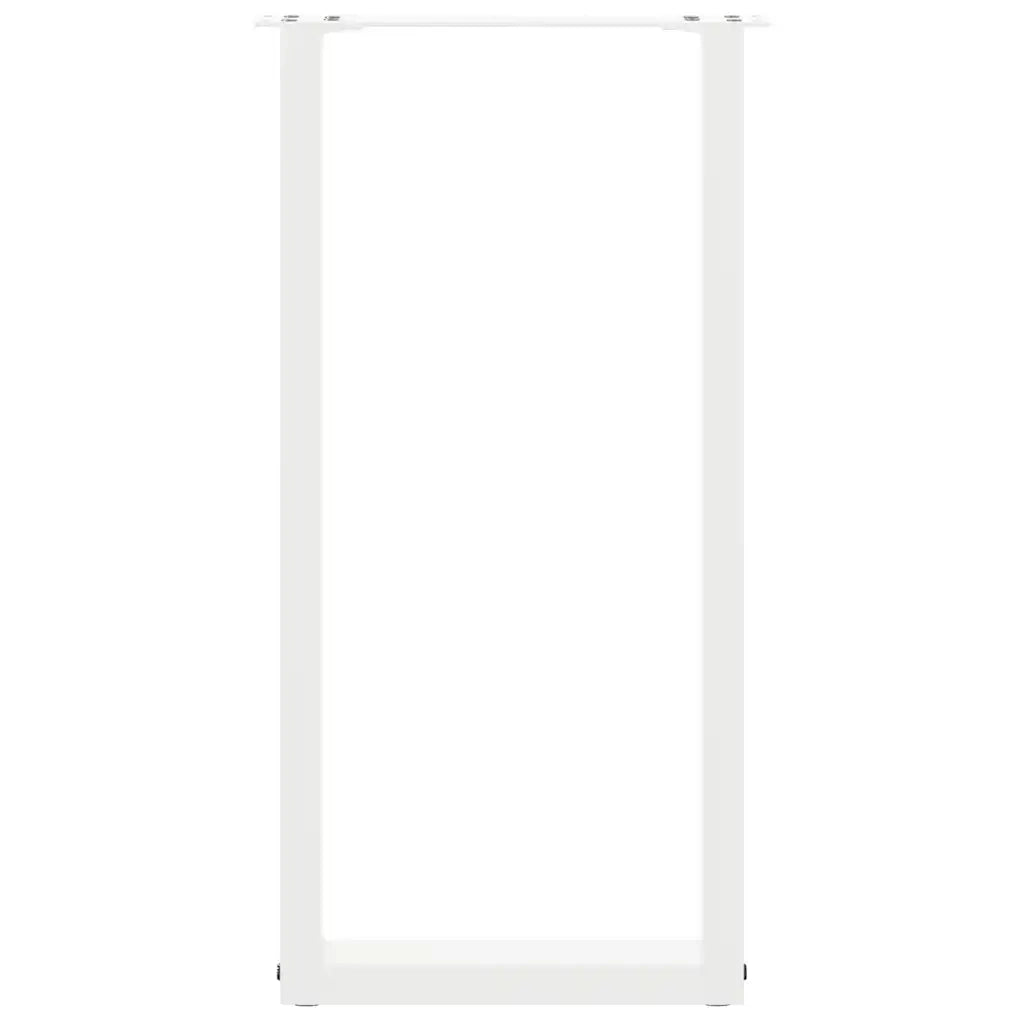 Pieds de table console en U, 2 pièces, blanc, 38 x (72-73) cm, acier