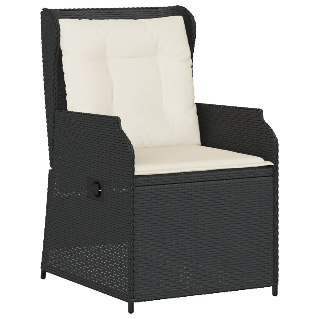 Set Mobili da Giardino 6 pz con Cuscini in Polyrattan Nero 3262611